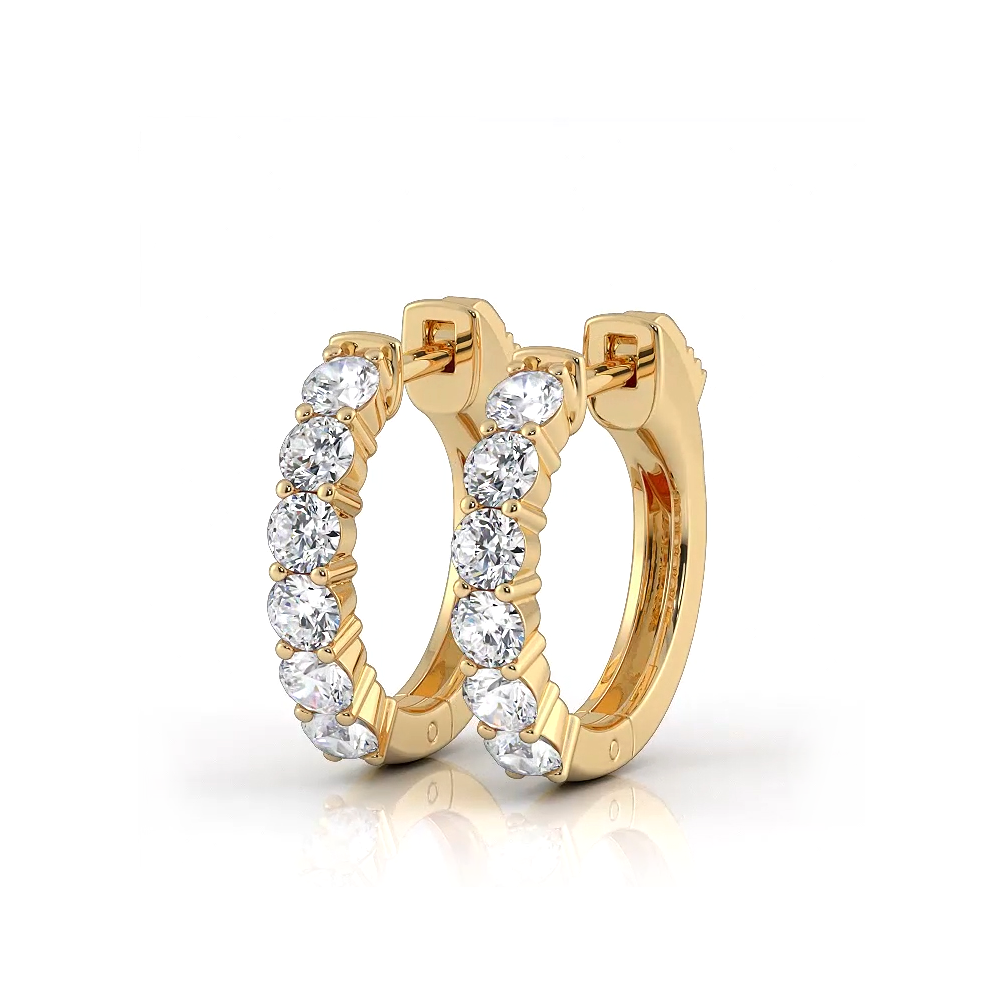 1.0 ctw. Common Prong Huggie Hoop Earrings-VIRABYANI